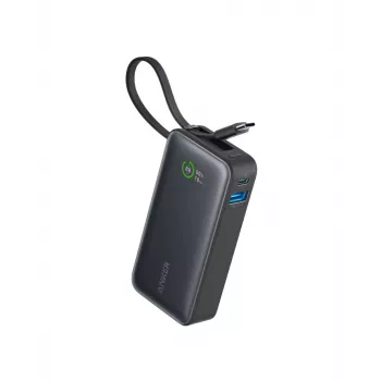 Powerbank 545 NANO 30W 10000mAh mit integriertem USB-C-Kabel, schwarz