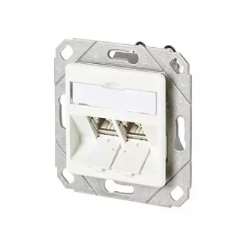 METZ CONNECT BTR C6A Modul 2 Port 180° UPk - Anschlussdose, Unterputz - RJ-45 X 2 - Reinweiß, RAL 9010 (130B11D21102-E)