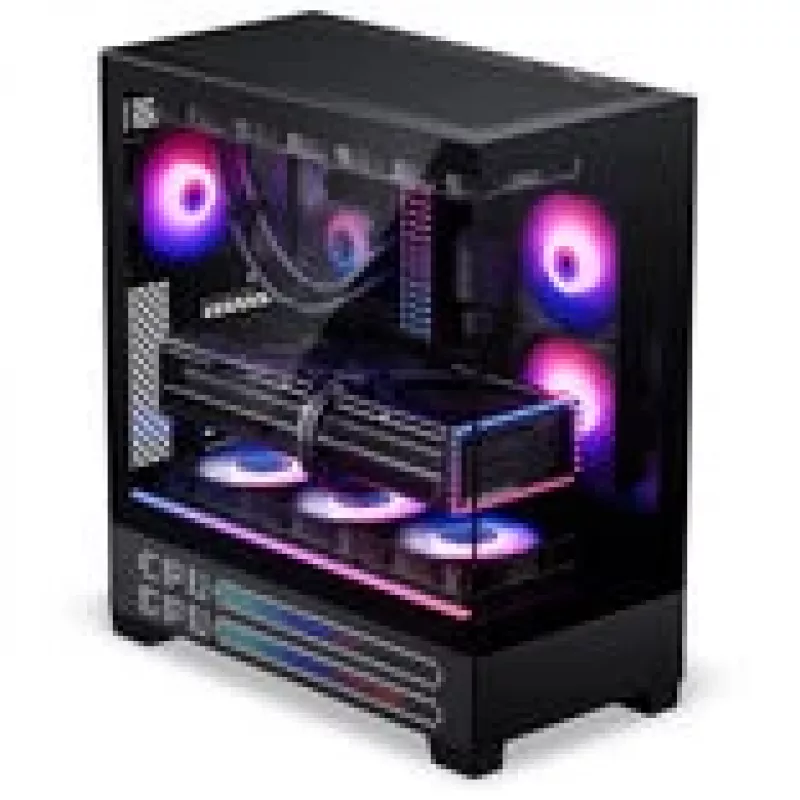 PHANTEKS XT View Matrix PC-Gehäuse, Midi-Tower, E-ATX, Temperiertes Glas, Matrix LED - schwarz (PH-XT523VM1_DBK01)