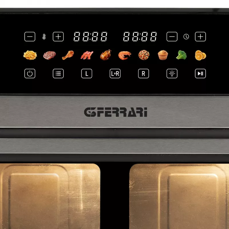 G3 Ferrari G10223 Fritteuse Doppel 12 L Standgerät 2200 W Heißluftfritteuse Schwarz, Edelstahl