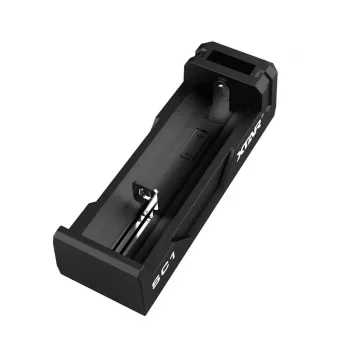 Akkuladegerät XTAR SC1 Einzelschacht USB-C für Li-Ion 18650 Zellen, 1 Schacht, schwarz