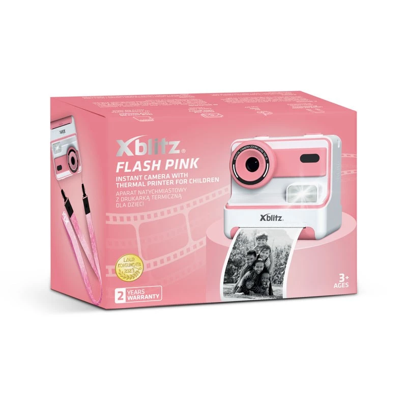 Xblitz FLASH PINK Sofortbildkamera mit Thermodrucker für Kinder