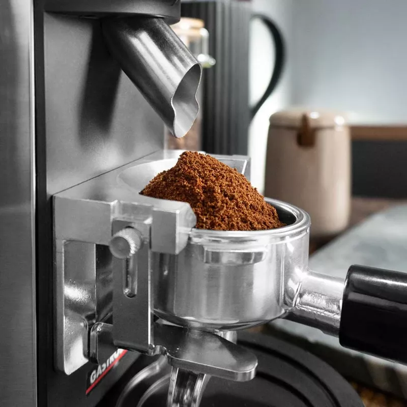 Kaffeemühle mit Kegelmahlwerk GASTROBACK Design Pro Touch 30 — Kegelmahlwerk, 300 g Bohnenbehälter, 150 W, schwarz/transparent