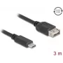 USB 2.0-Kabel DELOCK 81538 — USB‑C auf USB‑A, 3 m, schwarz