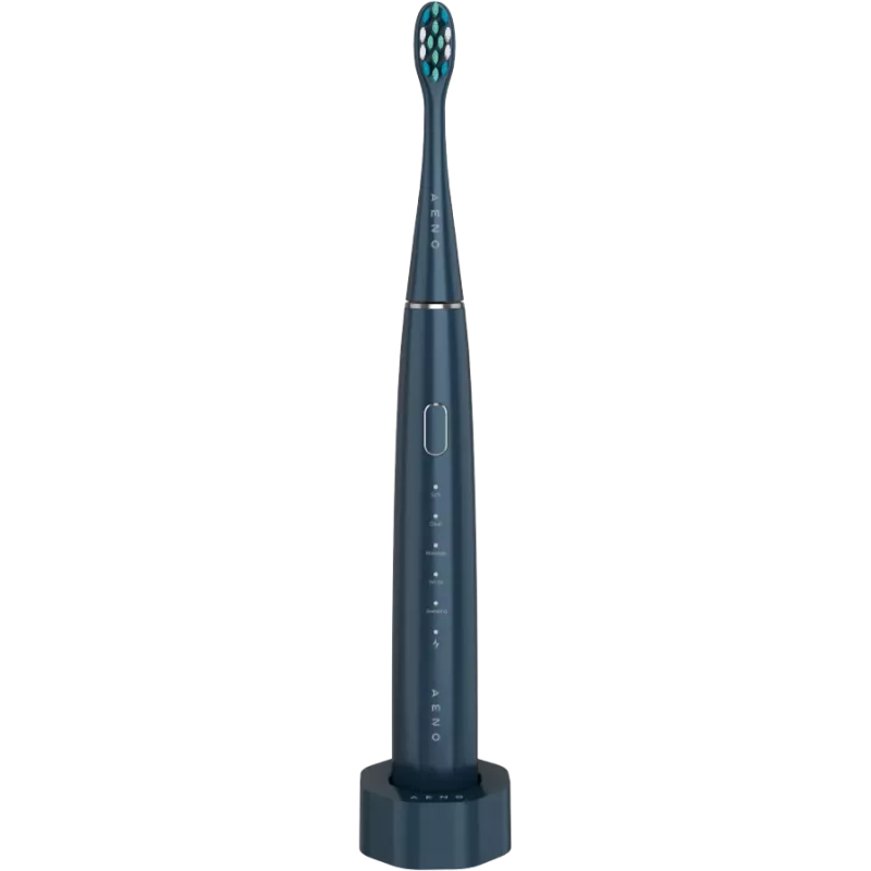 Kabellose Zahnbürste, Marineblau, 3 Bürstenköpfe, 1400mAh, Funktion: Sanft, Reinigen, Massage, Weiß, Schrubben