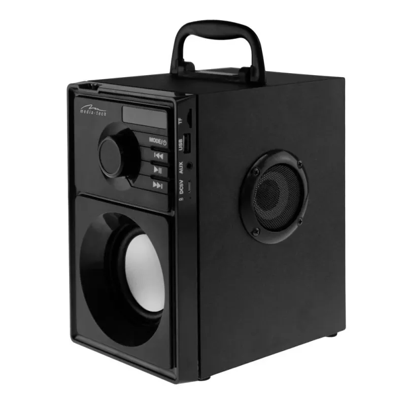 Tragbarer Lautsprecher MEDIA-TECH MT3179, 20 W (RMS 15 W), Bluetooth 5.1, FM, MicroSD, USB, AUX, Li-Ion, 6 h, Holzgehäuse