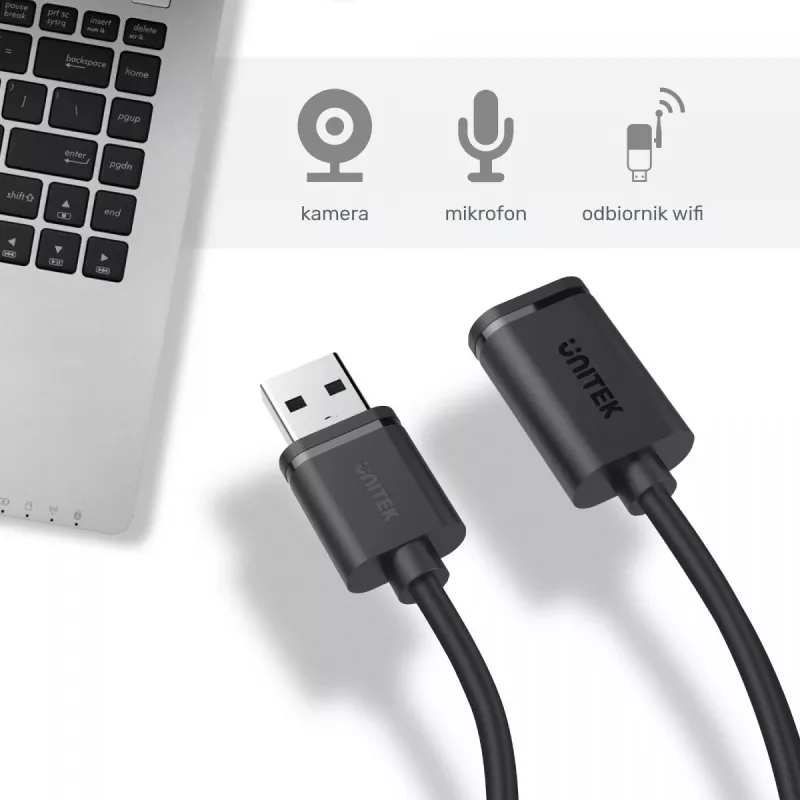 USB-Kabel UNITEK Y-C447GBK 0,5m USB 2.0 Schwarz
