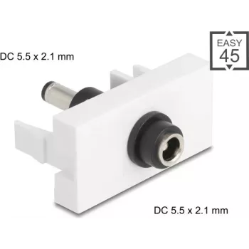 DC-Steckverbinder DELOCK Easy 45 5,5 x 2,1 mm Buchse auf DC 5,5 x 2,1 mm