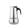 Moka pot Maestro MR-1660 0,2 L Edelstahl-Espressokocher, 4 Tassen, schwarzer Griff