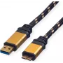 ROLINE Gold USB 3.0 Kabel, USB A - Micro B ST/ST 0,8m (11.02.8878)