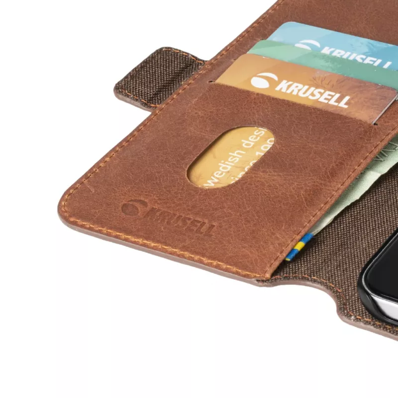 PhoneWallet Krusell für Samsung Galaxy S21+ vintage cognac — Wallet-Handyhülle