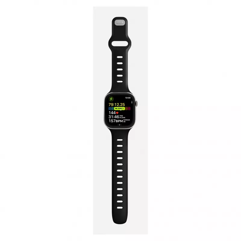 Uhrenarmband Nomad Tempo Band Schwarz Gummi, 18 mm Breite, passend für Handgelenke 135–175 mm