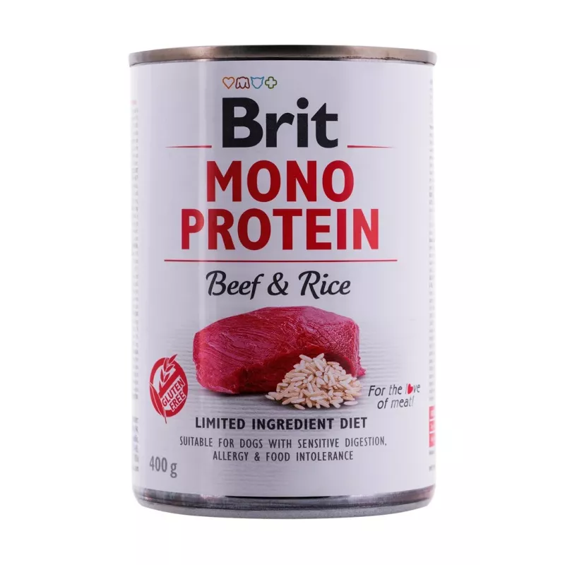 BRIT Mono Protein Beef & Rice - Nassfutter für Hunde - 400g