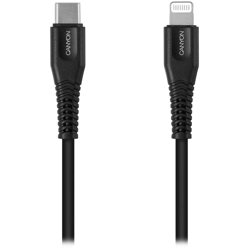 CANYON Kabel MFI-4 Type-C auf Lightning 1,2m Schwarz