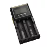 Batterieladegerät Nitecore D2 — 2‑Schacht-Ladegerät für AA/AAA/AAAA/C-Akkus, 100–240V Eingangsspannung, 4,2V Ausgangsspannung, schwarz