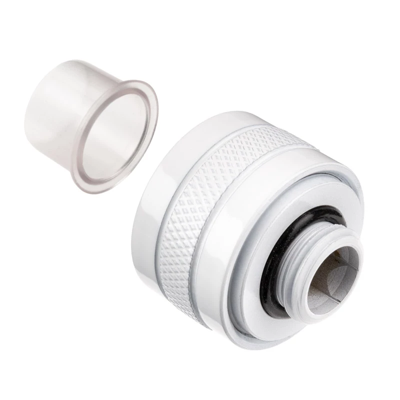 Fitting Alphacool 17484, Messing, weiß, 23 mm Höhe, 26 mm Durchmesser, 6er-Pack