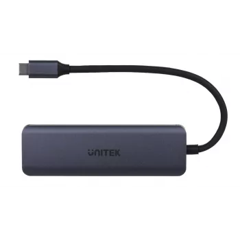 UNITEK uHUB Q4 USB-Hub Typ-C 5000 Mbit/s Grau