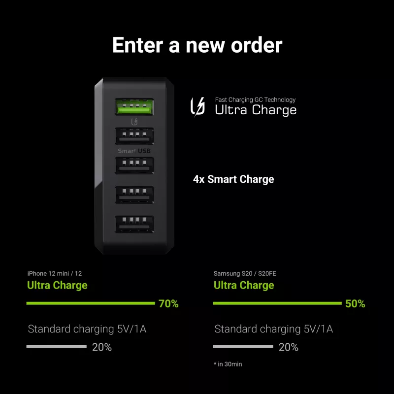 Ladegerät für Mobilgeräte Grün Cell CHARGC05