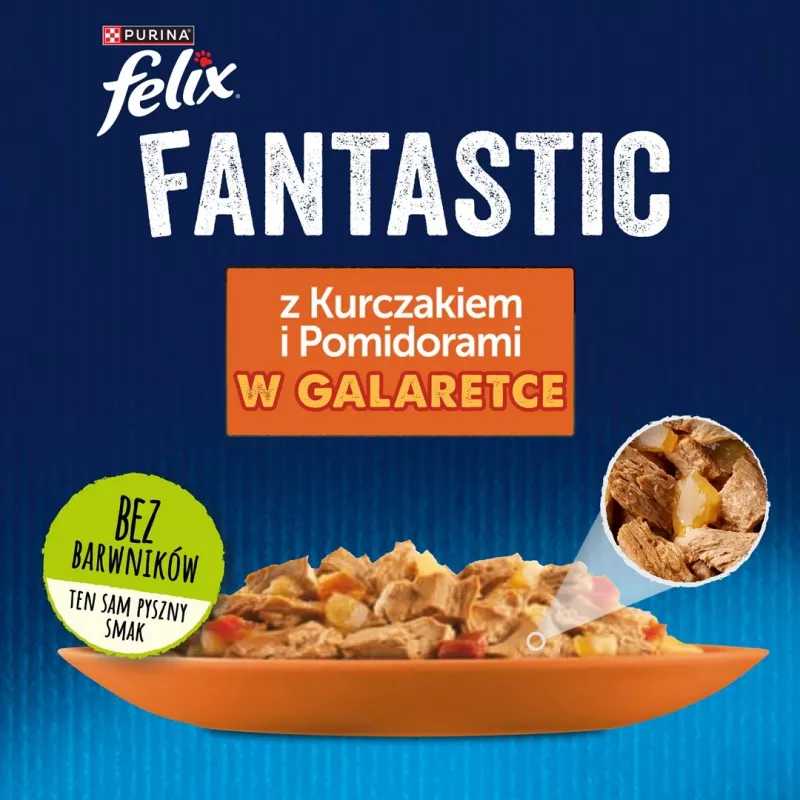Felix Fanstastic Chicken, Tomate - Nassfutter für Katzen - 85 g