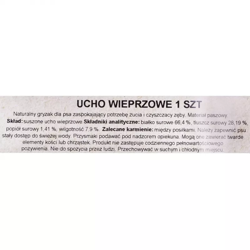 Hundekauartikel PETMEX Schweineohr 40 g — natürliches Schweineohr-Kauprodukt für die Zahnpflege von mittelgroßen und großen Hunden