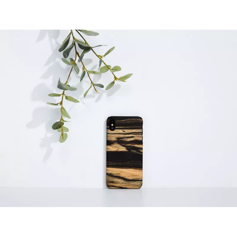 Handyhülle man and wood für iPhone XS Max – weißer Ebenholzton schwarz