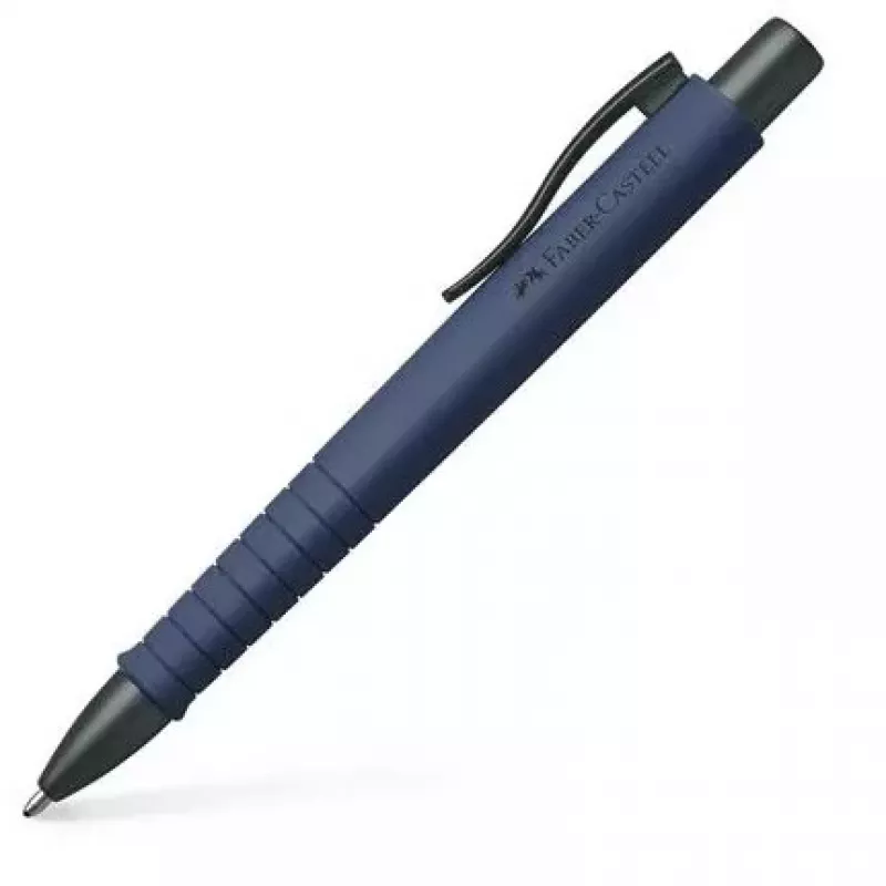 Kugelschreiber a.w. faber-castell 241189 — Clip-on einziehbar, blaue Tinte, extra fette Spitze, marineblauer Korpus, 1 Stk.