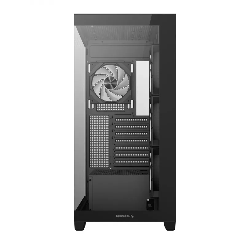 PC-Gehäuse DeepCool CG580 4F Midi Tower — ATX/ITX/MicroATX, gehärtetes Glas, 3×120mm+1×120mm Lüfter, 2×3,5 Zoll & 2×2,5 Zoll, USB-A×2 USB-C×1, schwarz