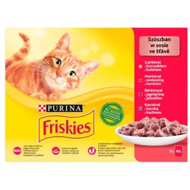 Friskies Mix Fleisch - Nassfutter für Katzen - 12 x 85 g