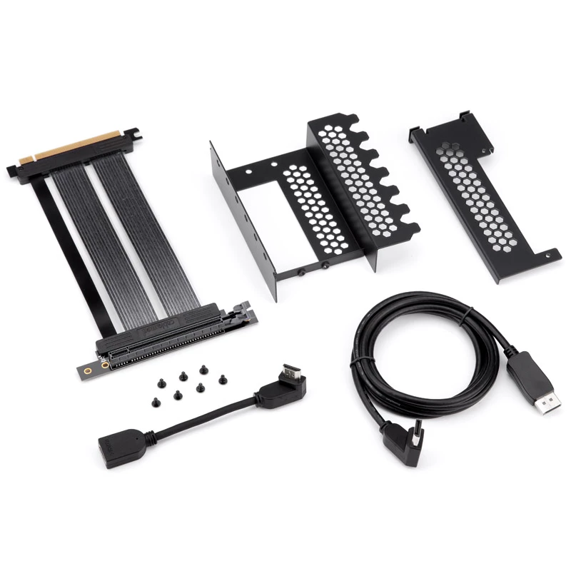 CableMod vertikale PCI-e-Halterung, PCI-e 4.0 Edition, HDMI + DisplayPort, Schwarz