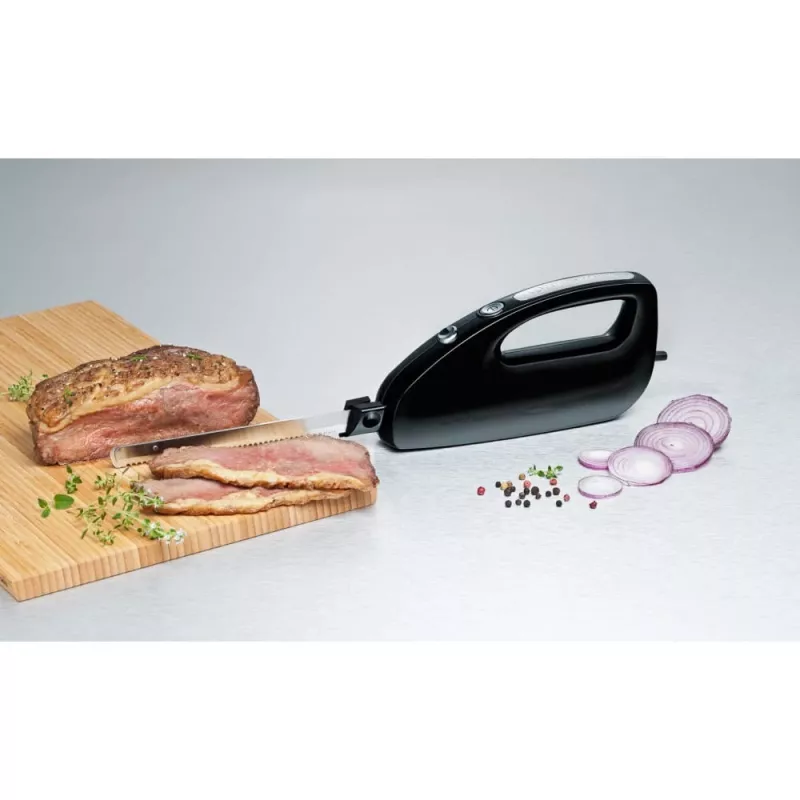 Elektromesser Rommelsbacher EM 150 120 W – Edelstahlklingen, nutzbare Klingenlänge 15 cm, schwarz