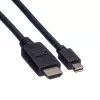 ROLINE - Video- / Audiokabel - DisplayPort / HDMI - 32 AWG - Mini DisplayPort (M) - HDMI, 19-polig (M) - 3 m - Geschirmt - Schwarz (11.04.5792)