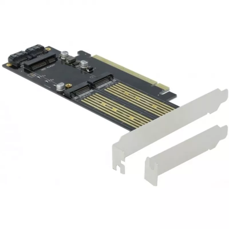 DeLOCK - Speicher-Controller - mSATA, M.2 - M.2 Card / mSATA Low-Profile - SATA 6Gb/s, PCIe 4,0 x16 (90486)