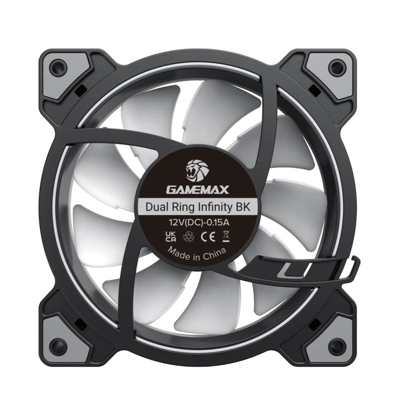 Gamemax | Gehäuselüfter | DUAL RING INFINITY | Schwarz