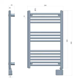 Elektrischer Badheizkörper Adler AD 7824 600 W, weiß, IP24, wandmontierbar, 500×900 mm