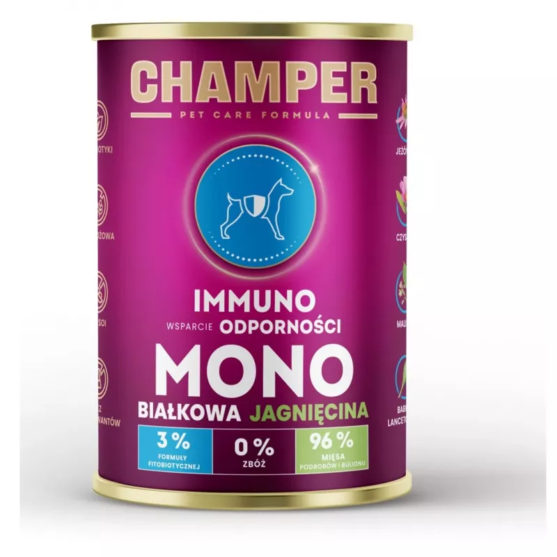 CHAMPER Immuno Monoprotein Lamm - Nassfutter für Hunde - 400g