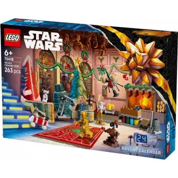 LEGO Star Wars Adventskalender 2025 — Set 75418, saisonale baubare Minifiguren und Modelle