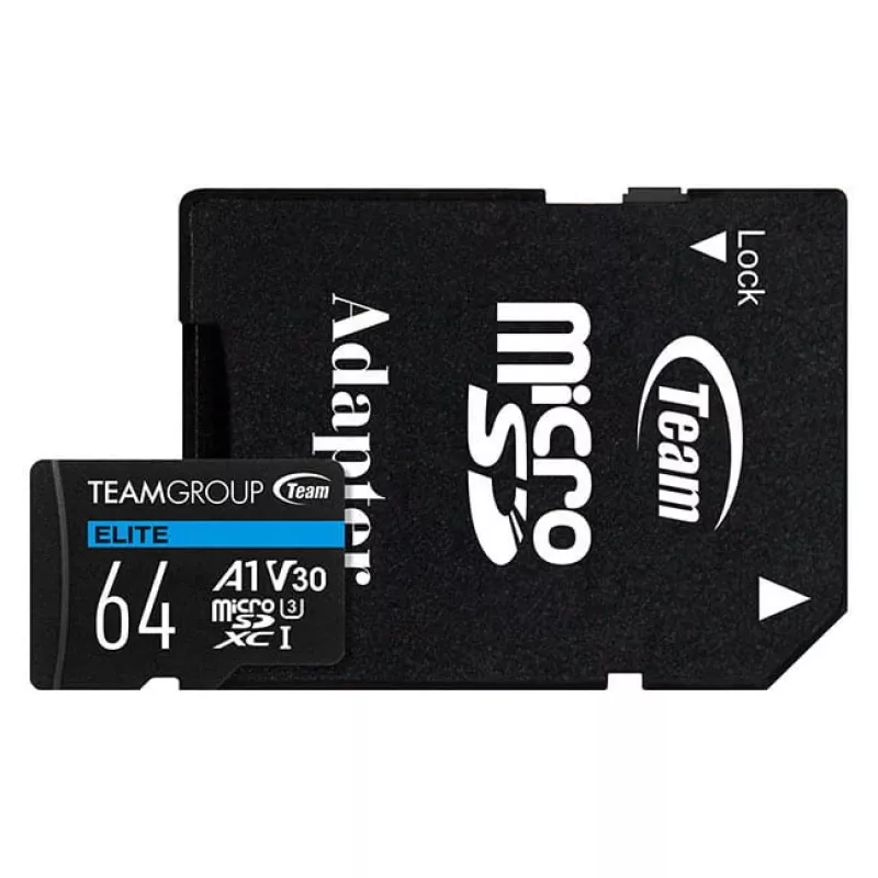 Flash-Karte Micro-SD 64GB-XC Team Elite A1 V30 - Micro SD (TEAUSDX64GIV30A103)