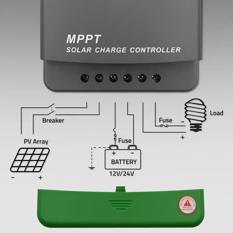 Solar-Laderegler QOLTEC MPPT 50A 12V/24V mit LCD, Modell 53664
