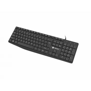 Kabelgebundene Full-Size-Tastatur NATEC NAUTILUS NKL-1950 — USB, QWERTY US International, 105 Tasten, Schwarz