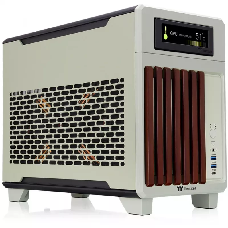 Mini-Gehäuse THERMALTAKE TR100 WS Matcha Grün, kompaktes Design, Unterstützung für mini-ITX/microATX