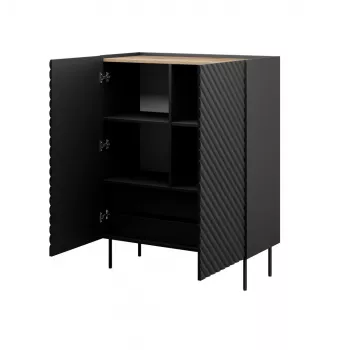 Regal cama meble ONDA 2D2SZ Bücherregal 98×45×127 cm schwarz