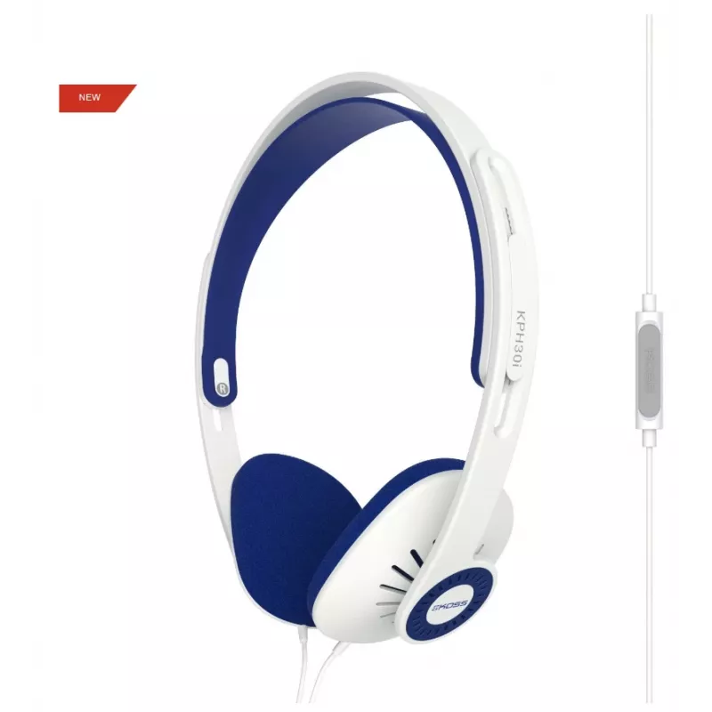 Koss KPH30i Kopfhörer Kabelgebundenes Kopfband Blau, Weiß
