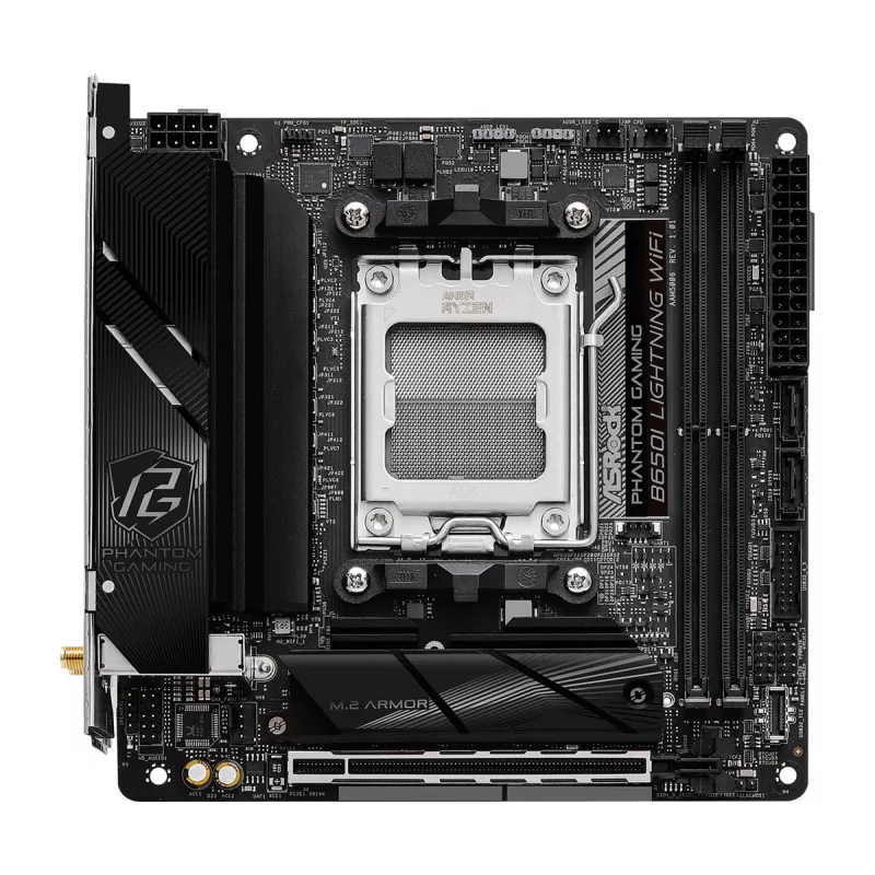 Mini-ITX-Mainboard ASRock B650I Lightning WiFi — AMD B650, Sockel AM5, DDR5, 2 DIMM (max. 96 GB), Wi‑Fi 6E, 2,5Gb LAN