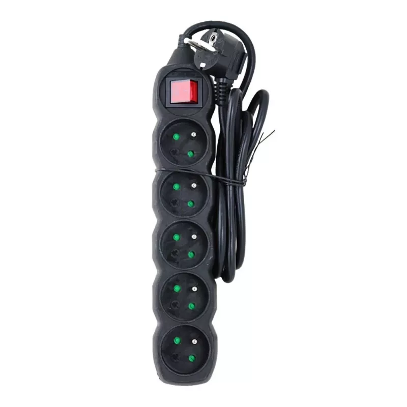 Power Extension Esperanza ELK214K 1.5 m Kabel 5 Type E outlets Indoor Schwarz
