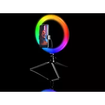 Ring-Lampe RGB 26 cm mit Stativ