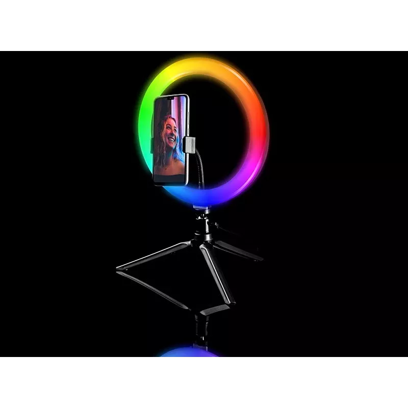 Ring-Lampe RGB 26 cm mit Stativ