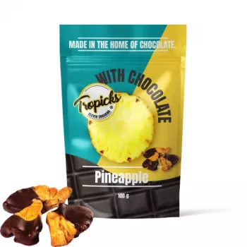 Tropicks Getrocknete Ananas mit Schokolade 100 g