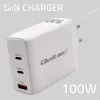 Ladegerät QOLTEC 100W GaN USB-C Dual PD 5–20V 1,5–5A, 2×USB-C