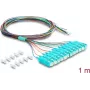 DELOCK Glasfaserkabel 12x SC-UPC Simplex Patch > 12x offenes Kabelende, 1 m