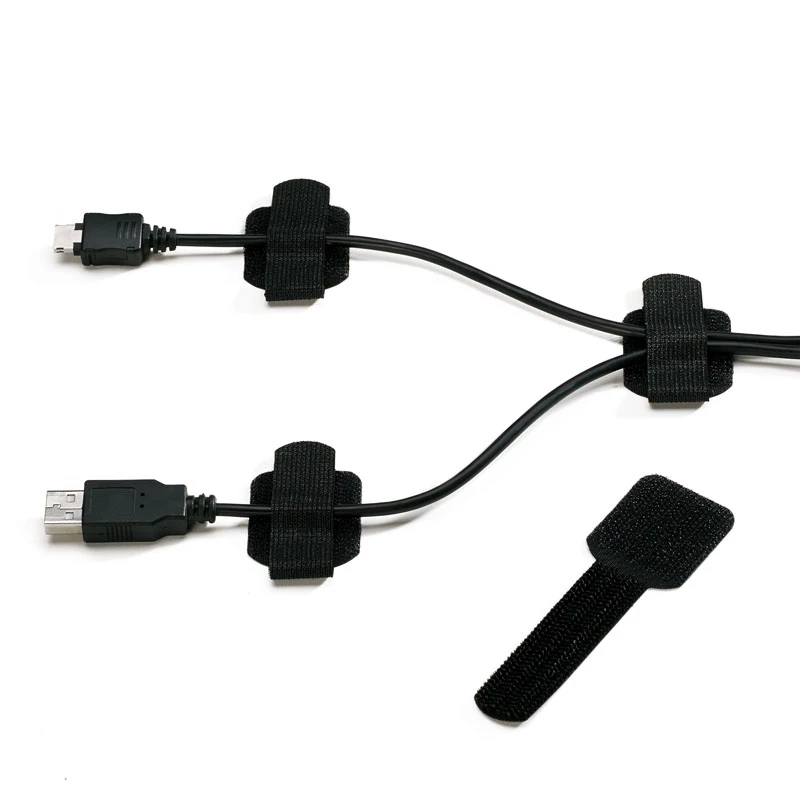 LABEL THE CABLE PRO Wand-Klettkabelhalter, Set mit 50 Stück - schwarz